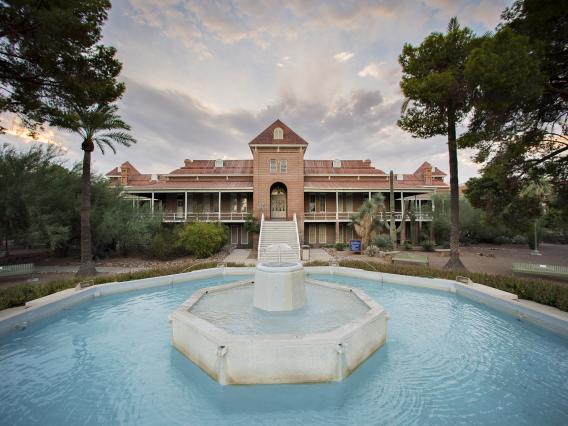 Old Main at the fountain